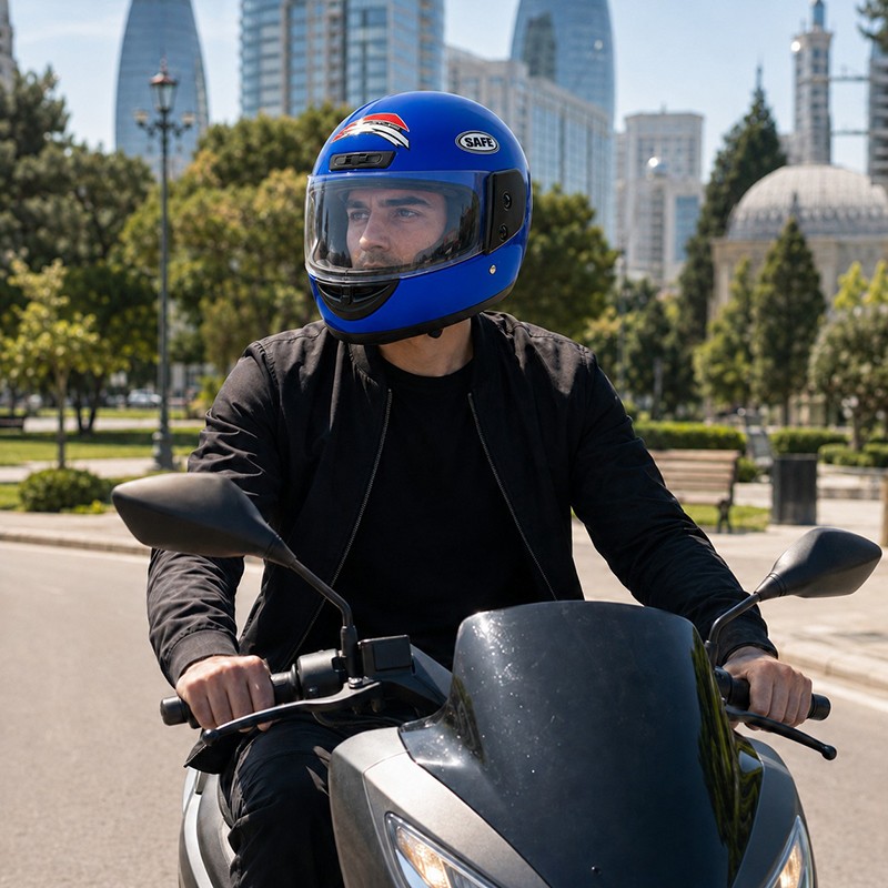 Motosiklet üçün tam üzlü kask